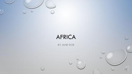 Africa By Jane Doe.