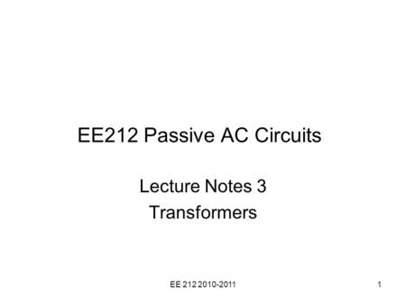Lecture Notes 3 Transformers