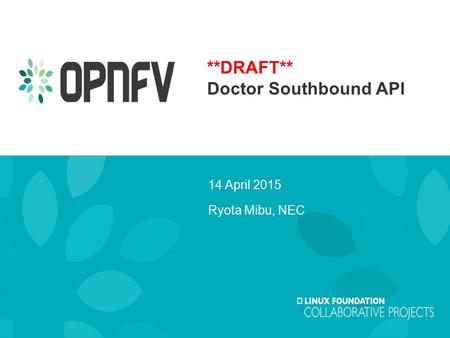 **DRAFT** Doctor Southbound API 14 April 2015 Ryota Mibu, NEC.