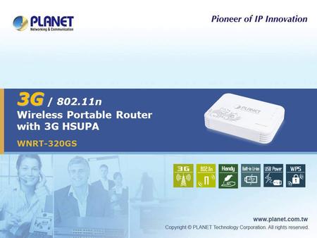 3G 3G / 802.11n Wireless Portable Router with 3G HSUPA WNRT-320GS.