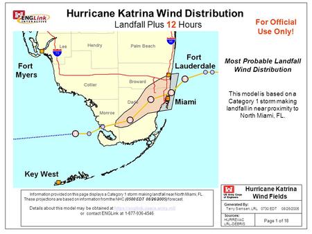 Information provided on this page displays a Category 1 storm making landfall near North Miami, FL. These projections are based on information from the.