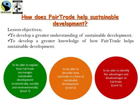 How does FairTrade help sustainable development?
