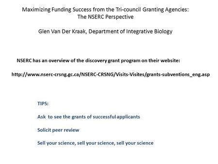 NSERC has an overview of the discovery grant program on their website:
