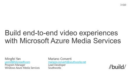 What is Microsoft Azure Media Services Architecture and Features Video-on-demand service Basic media workflow Dynamic packaging Secure delivery Live Streaming.