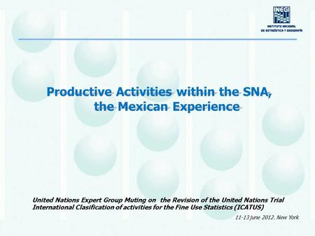 Productive Activities within the SNA, the Mexican Experience United Nations Expert Group Muting on the Revision of the United Nations Trial International.