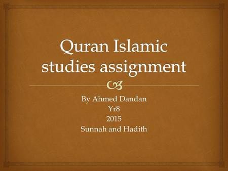 Quran Islamic studies assignment