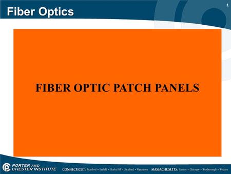 1 Fiber Optics FIBER OPTIC PATCH PANELS. 2 Fiber Optics Just like our copper cable plant the fiber cable plant incorporates many of the same hardware.