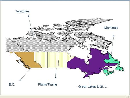 Territories Maritimes B.C. Plains/Prairie Great Lakes & St. L.