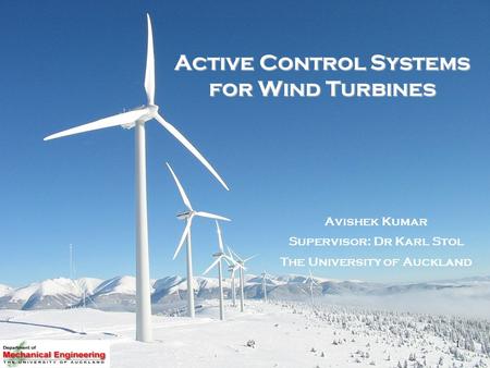 Active Control Systems for Wind Turbines