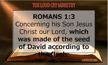ROMANS 1:3 Concerning his Son Jesus Christ our Lord, which was made of the seed of David according to the flesh;