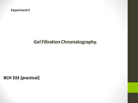 Gel Filtration Chromatography.