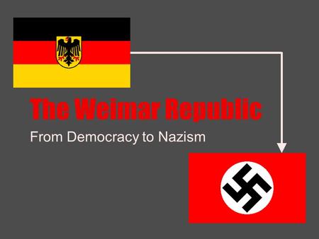 The Weimar Republic From Democracy to Nazism. On the back… Based upon what you know about World War II, the Holocaust, and Adolf Hitler - how did he take.