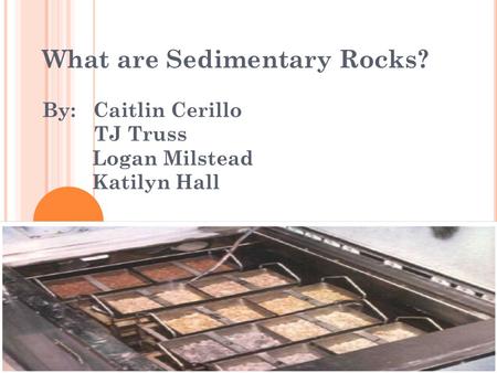 What are Sedimentary Rocks. By: Caitlin Cerillo TJ Truss