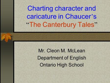 Charting character and caricature in Chaucer’s “The Canterbury Tales”