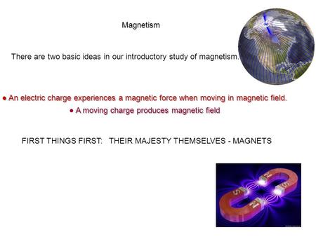 ● A moving charge produces magnetic field
