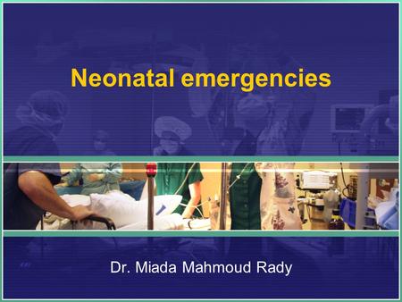 Neonatal emergencies Dr. Miada Mahmoud Rady.