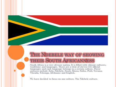 South Africa is a very diverse nation. It is filled with vibrant cultures, traditions and languages. There are a total of eleven (11) official languages.
