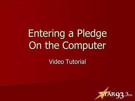 Entering a Pledge On the Computer Video Tutorial.