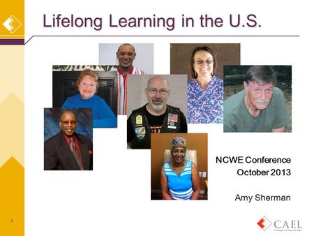 Lifelong Learning in the U.S. 1 NCWE Conference October 2013 Amy Sherman.