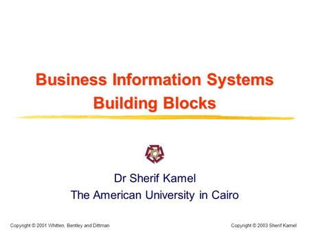 Business Information Systems Building Blocks