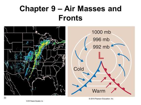 Chapter 9 – Air Masses and Fronts. Theme of Chapter 9: Air Masses are Important! Air mass – a large region of air (thousands of square miles) having similar.