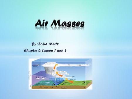 By: Sofia Mertz Chapter 6, Lesson 1 and 2. An air mass: is a large body of air with similar properties all through it. The most important properties are.