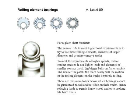 Rolling element bearings A. Lozzi 09