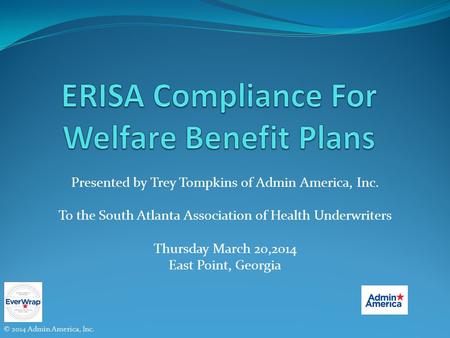ERISA Compliance For Welfare Benefit Plans