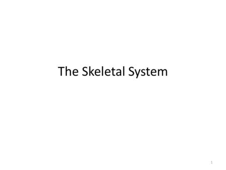 1 The Skeletal System. 2 Parts of the skeletal system – Bones – Joints – Ligaments – Cartilage Divided into two divisions – Axial – longitudinal axis.