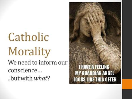 Catholic Morality We need to inform our conscience…..but with what?