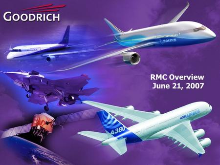 RMC Overview June 21, 2007. Organization: 11 SBUs in 3 Segments Landing Gear Aircraft Wheels & Brakes Actuation Systems Engine Components Aviation Technical.