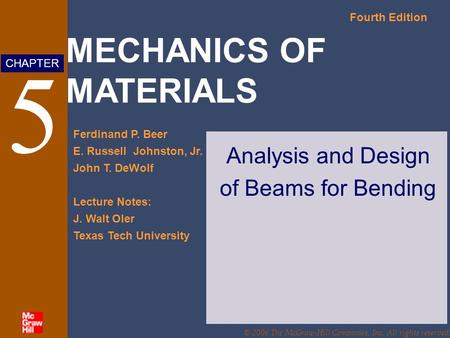 Analysis and Design of Beams for Bending