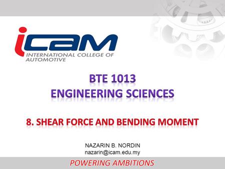 8. SHEAR FORCE AND BENDING MOMENT