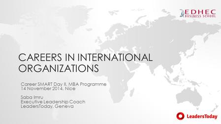 Careers in International Organizations