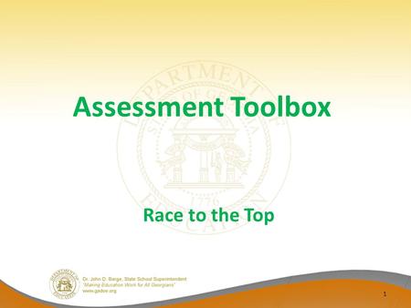 Race to the Top Assessment Toolbox 1. RT3 Assessment Initiatives Purpose – To support teachers in preparing the students for the Common Core Assessment.