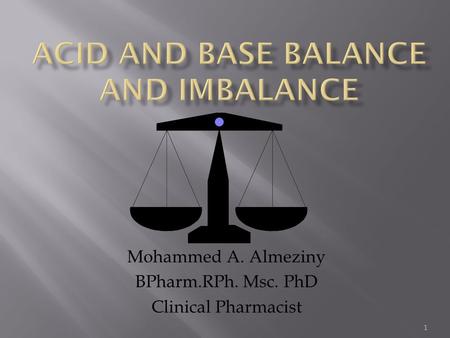 1 Mohammed A. Almeziny BPharm.RPh. Msc. PhD Clinical Pharmacist.