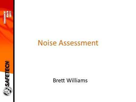 Noise Assessment Brett Williams. Scope The measurement of the existing ambient noise (day and night time). A noise study of the future impact during construction.
