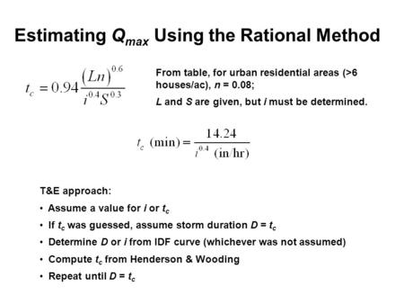 Estimating Qmax Using the Rational Method