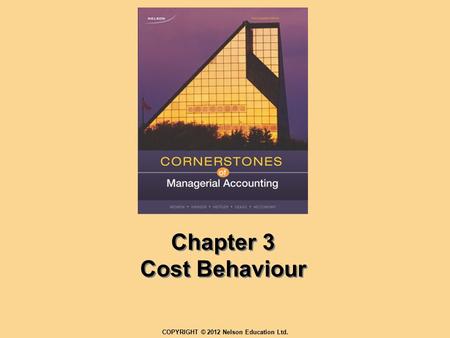 Chapter 3 Cost Behaviour