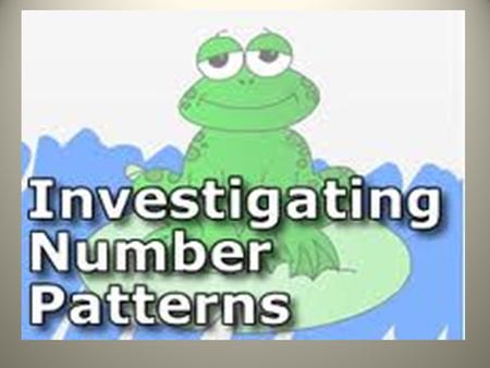 CCS: 6.OA.3. Generate two numerical patterns using two given rules. Identify apparent relationships between corresponding terms. Objectives: To Continue.