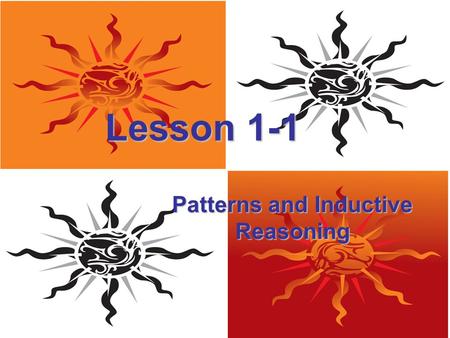 Lesson 1-1 Patterns and Inductive Reasoning. Ohio Content Standards: