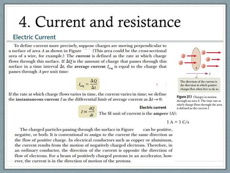 4. Current and resistance