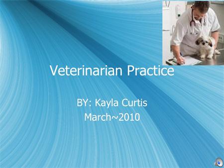 Veterinarian Practice BY: Kayla Curtis March~2010 BY: Kayla Curtis March~2010.