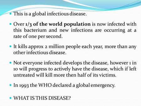 This is a global infectious disease.