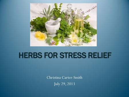 Christina Carter-Smith July 29, 2013. Long term exposure to stress may cause a variety of health issues.