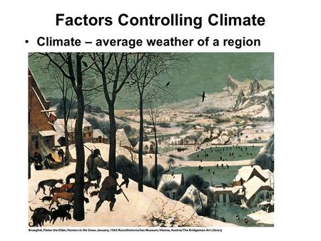 Factors Controlling Climate