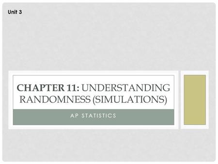 Chapter 11: understanding randomness (Simulations)