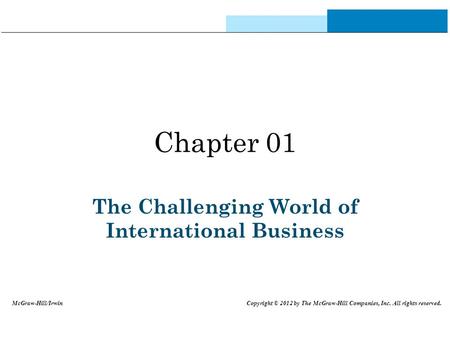 The Challenging World of International Business