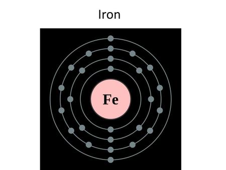 Iron. Atomic properties of iron Chemical element with the symbol Fe Atomic number 26 Melting point 1538 °C Boiling point 2862 °C Ferromagnetic Vickers.