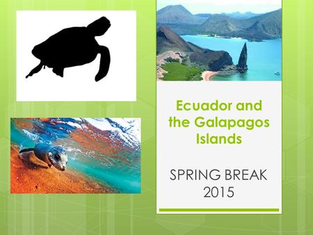 Ecuador and the Galapagos Islands SPRING BREAK 2015.